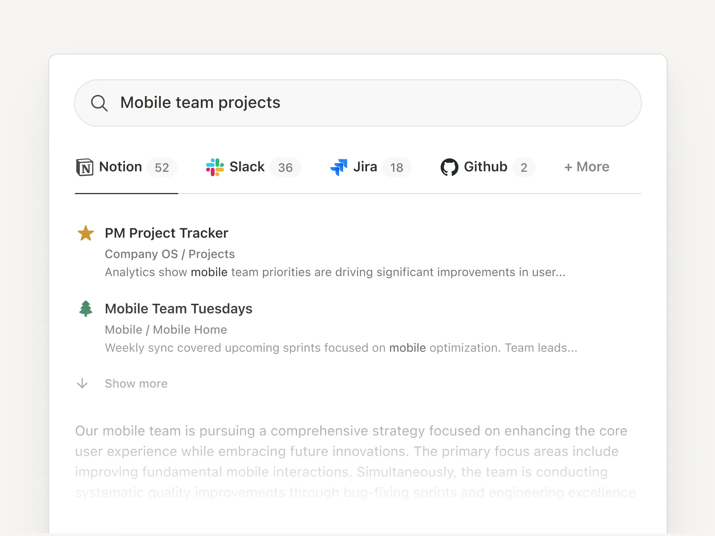 Enterprise Search von Notion: Antworten in Sekunden und detaillierte Berichte in Minutenschnelle – und zwar genau dort, wo deine Teams bereits arbeiten.