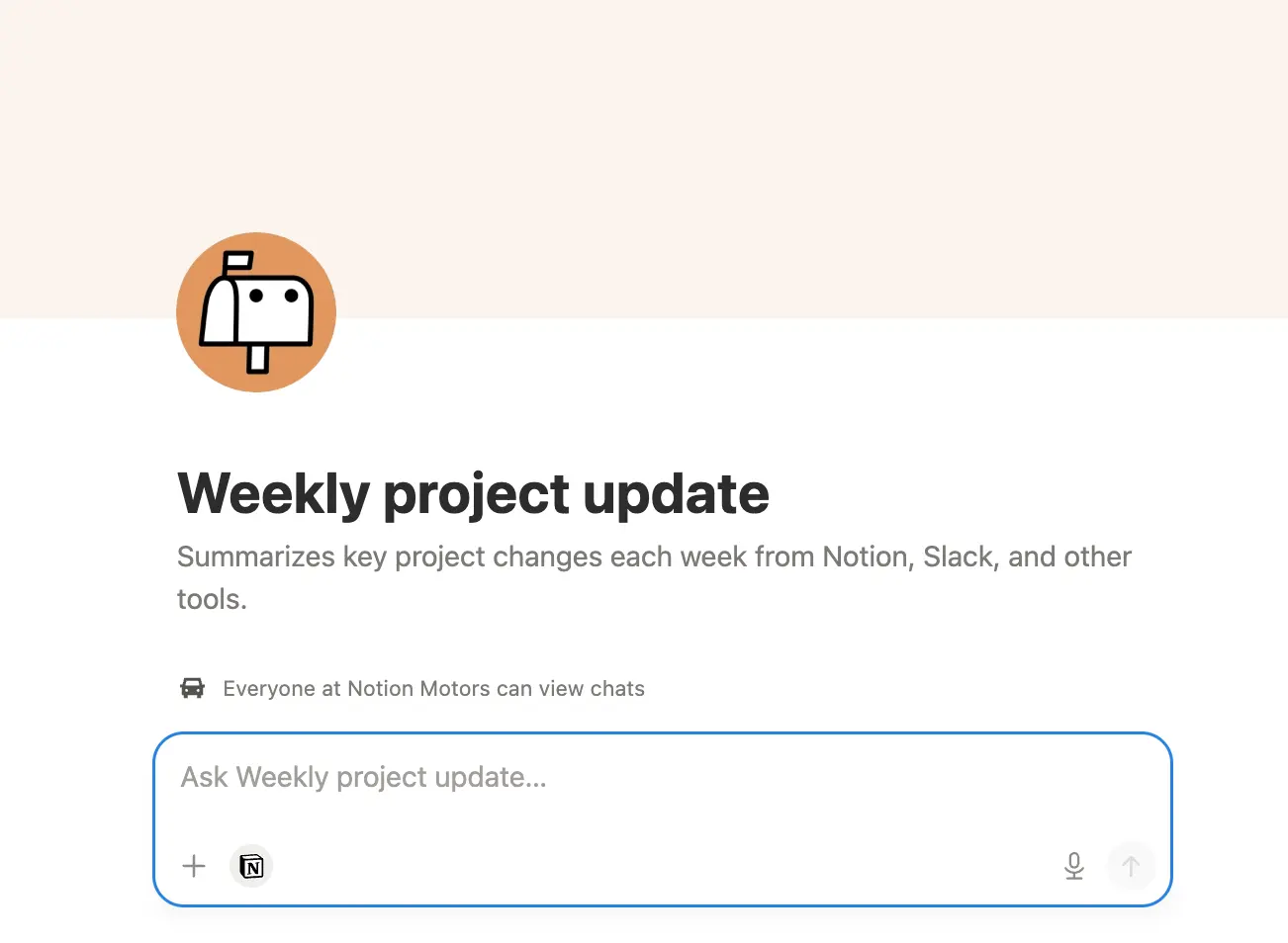 Der Notion-Agent teilt Projekt-Updates automatisch