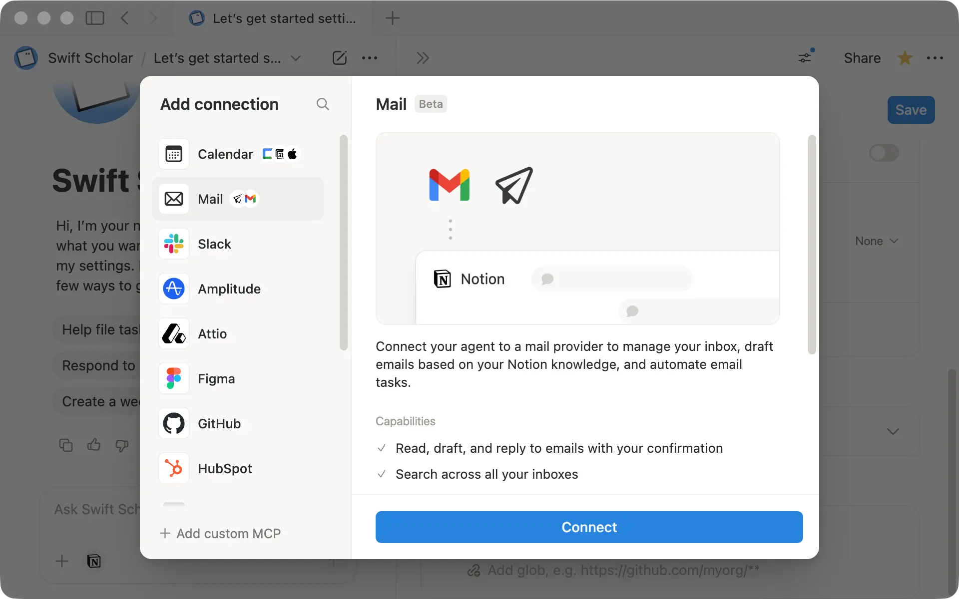 entrée mail agent