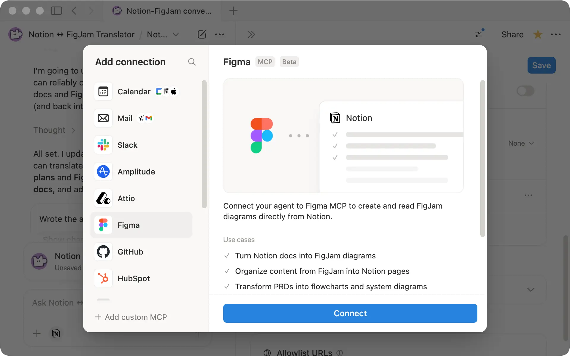 Connectez Figma à votre agent via MCP et authentifiez votre compte Figma lorsque vous y êtes invité·e.