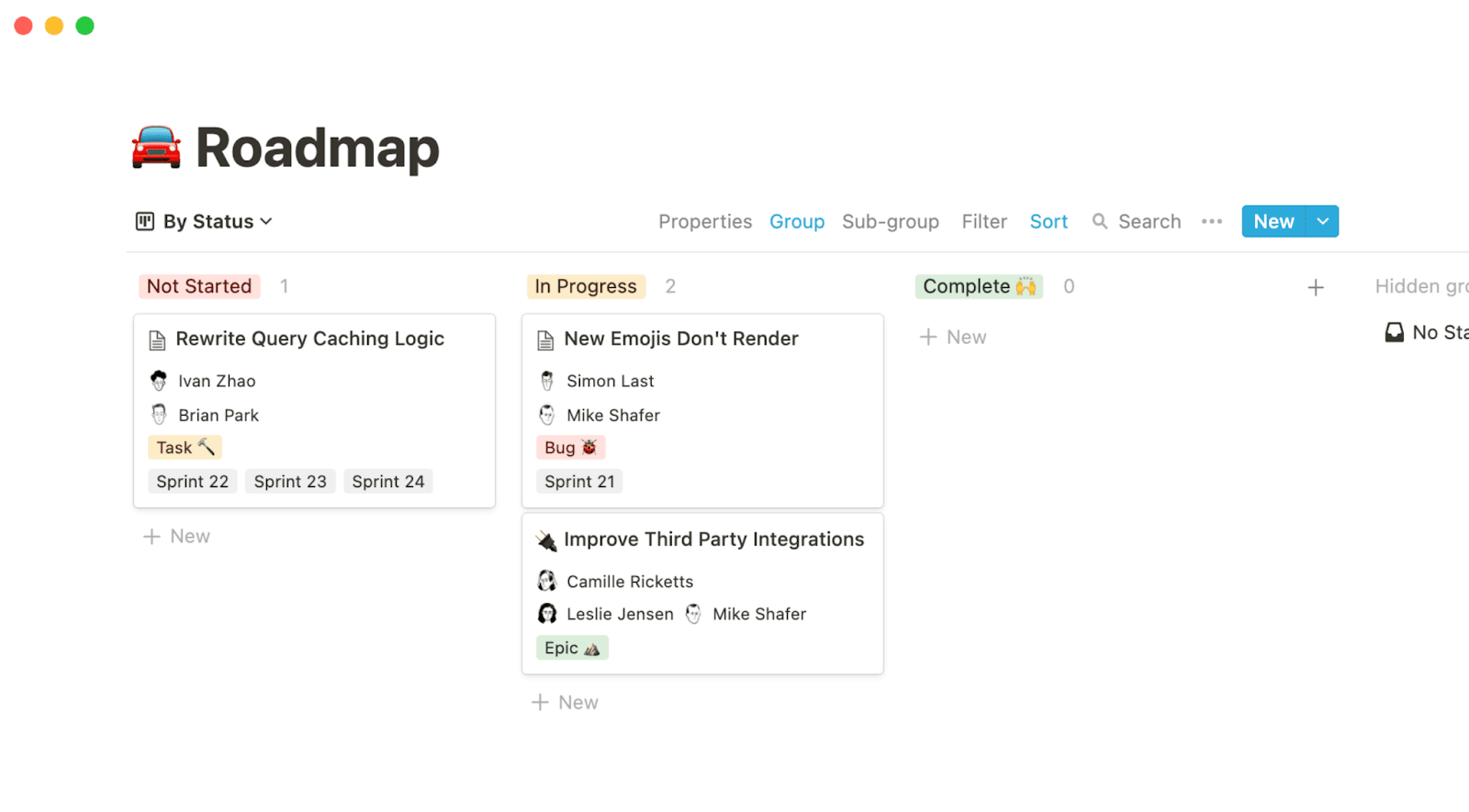 Roadmap template