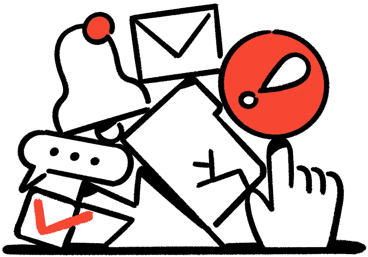 Spot-Illustration: Ausweitung (Rot)