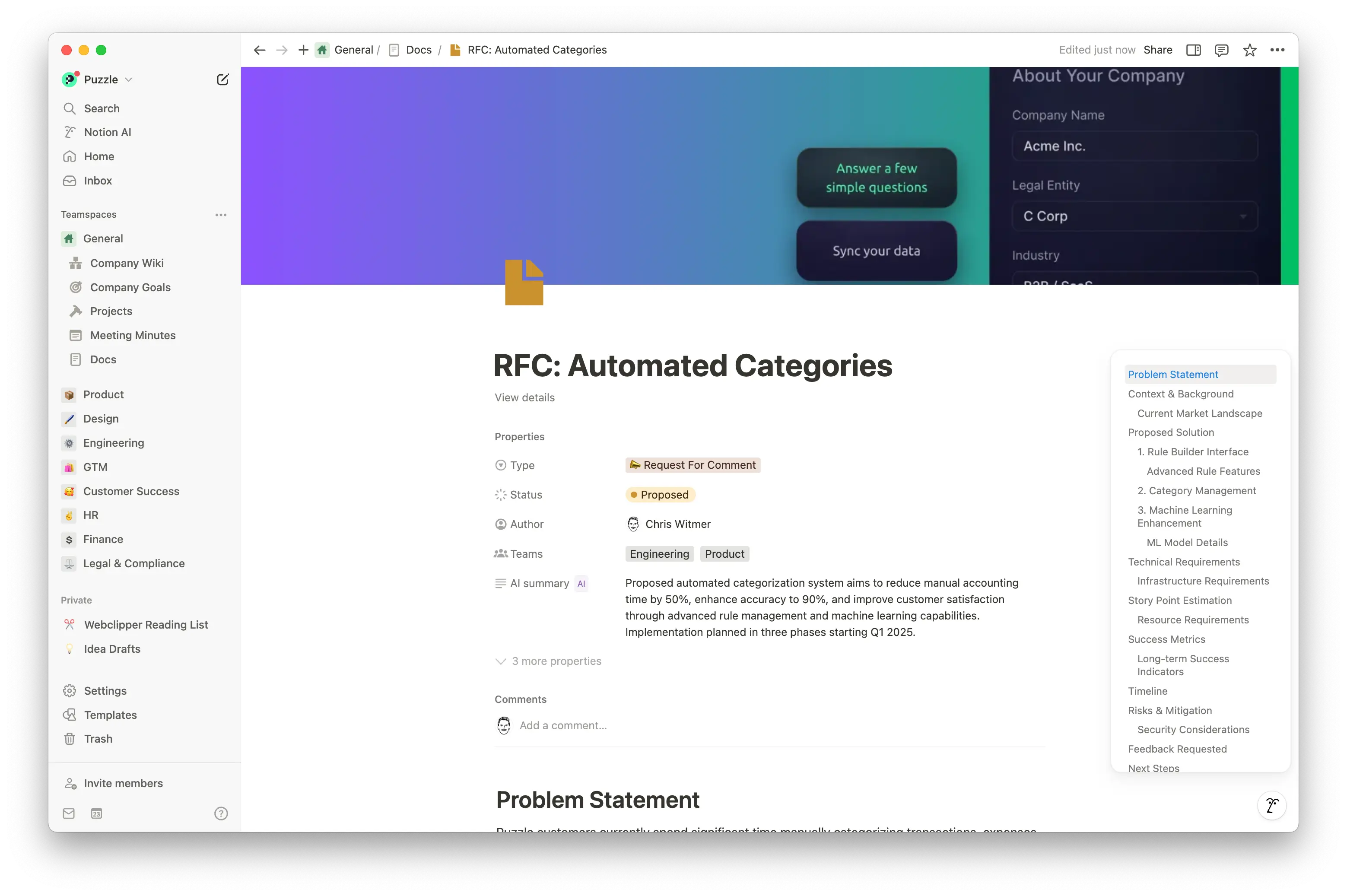 Request for Comment (RFC)-Dokumente in Notion bieten eine klare Struktur, Zusammenarbeit in Echtzeit und eine nahtlose Verknüpfung mit Dokumenten und Entscheidungen, um Feedback zu organisieren und die Umsetzung zu beschleunigen.